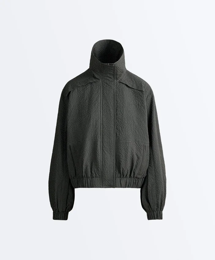 Giacca da training in nylon a quadri idrorepellente Giacca da training in nylon a quadri idrorepellente