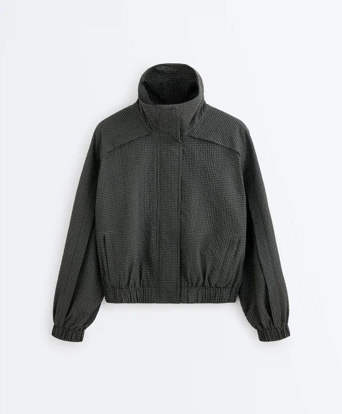 Giacca da training in nylon a quadri idrorepellente Giacca da training in nylon a quadri idrorepellente