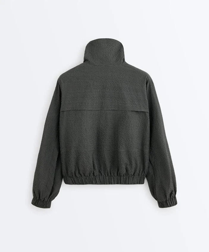 Giacca da training in nylon a quadri idrorepellente Giacca da training in nylon a quadri idrorepellente