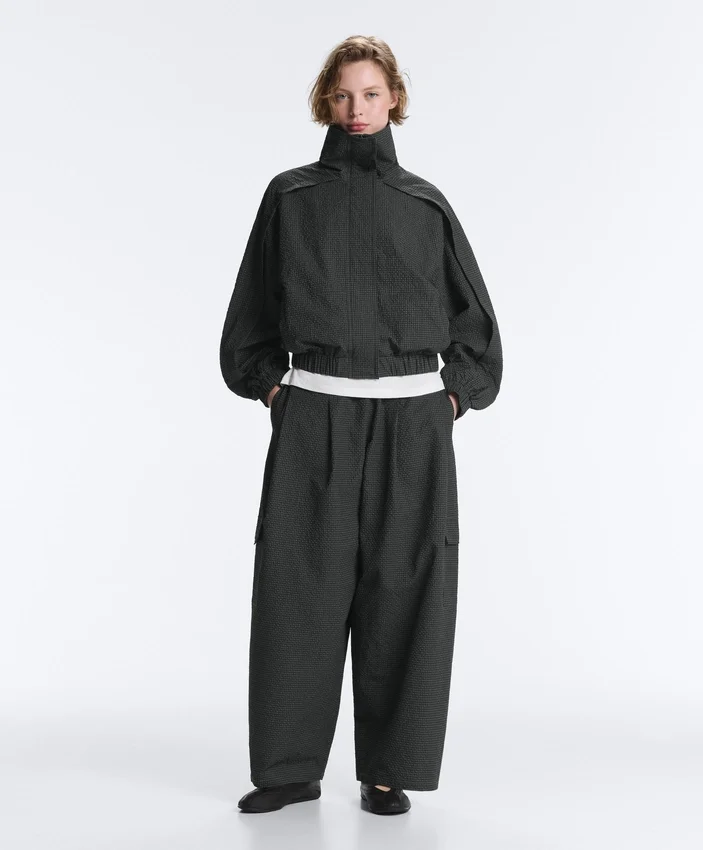 Giacca da training in nylon a quadri idrorepellente Giacca da training in nylon a quadri idrorepellente
