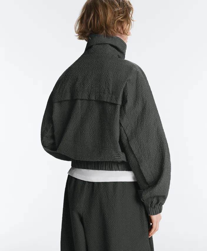 Giacca da training in nylon a quadri idrorepellente Giacca da training in nylon a quadri idrorepellente