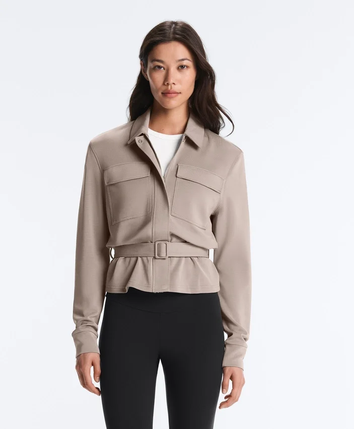 Giacca dritta con cintura e modal Soft Touch Giacca dritta con cintura e modal Soft Touch