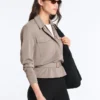 Giacca dritta con cintura e modal Soft Touch Giacca dritta con cintura e modal Soft Touch