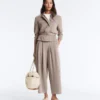 Giacca dritta con cintura e modal Soft Touch Giacca dritta con cintura e modal Soft Touch