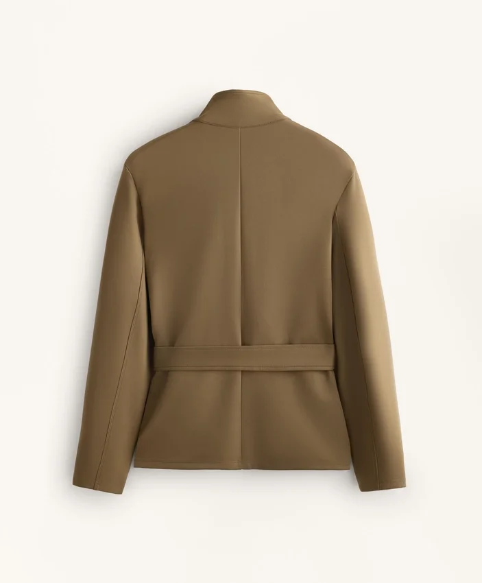 Giacca effetto neoprene con cintura Giacca effetto neoprene con cintura