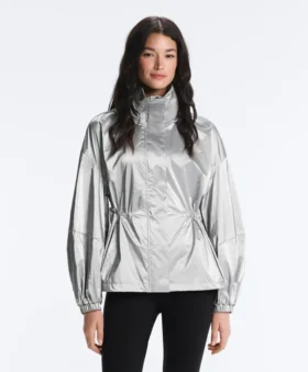 Giacca idrorepellente con effetto metallizzato