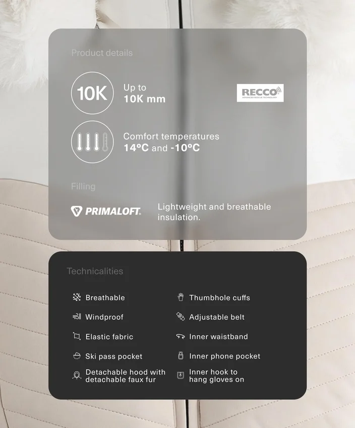 Giacca imbottita da sci Primaloft® a blocchi di colore, vestibilità super slim e resistente all’acqua Giacca imbottita da sci Primaloft® a blocchi di colore, vestibilità super slim e resistente all’acqua