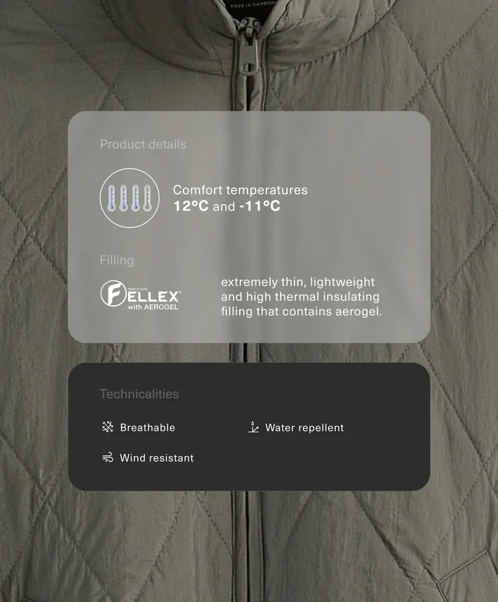 Giacca imbottita idrorepellente in Fellex® Aerogel Giacca imbottita idrorepellente in Fellex® Aerogel