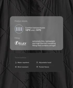 Giacca imbottita idrorepellente in Fellex® Aerogel