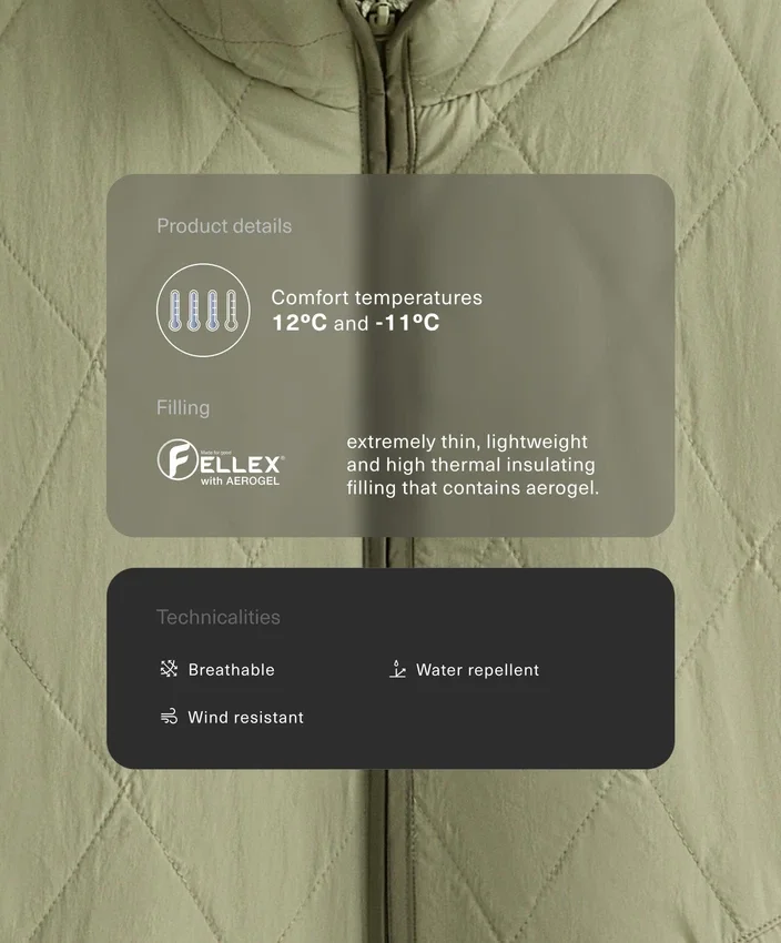 Giacca imbottita idrorepellente in Fellex® Aerogel Giacca imbottita idrorepellente in Fellex® Aerogel