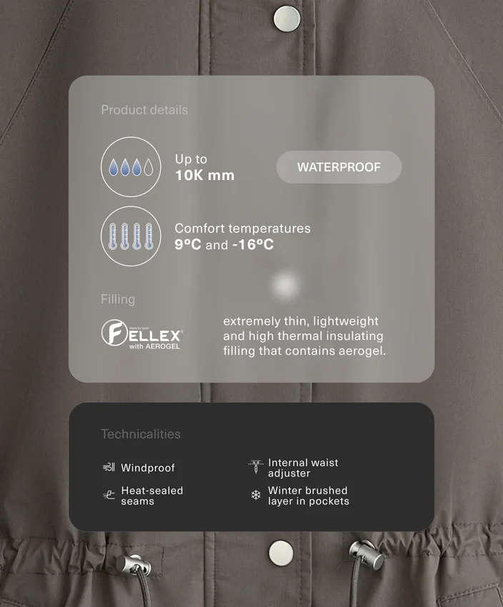 Giacca imbottita impermeabile Fellex® Aerogel 10K Giacca imbottita impermeabile Fellex® Aerogel 10K