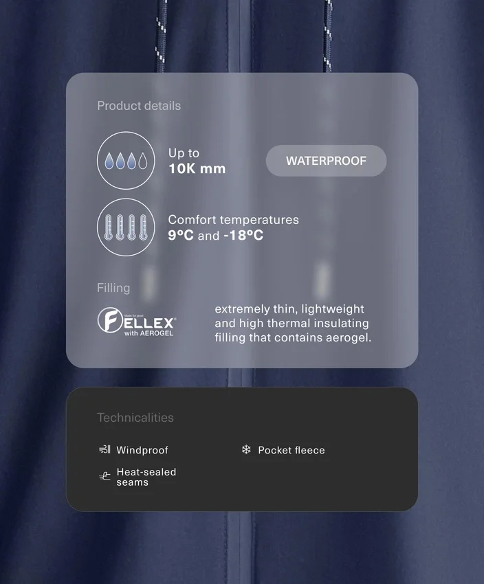 Giacca imbottita impermeabile Fellex® Aerogel 10K Giacca imbottita impermeabile Fellex® Aerogel 10K