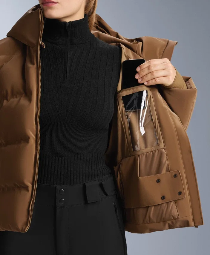 Giacca imbottita in raso 80% piumino e 20% piume Minardi Piume Ski idrorepellente Giacca imbottita in raso 80% piumino e 20% piume Minardi Piume Ski idrorepellente