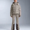 Pantaloni da sci elasticizzati a zampa d’elefante a vita alta con stampa idrorepellente Pantaloni da sci elasticizzati a zampa d’elefante a vita alta con stampa idrorepellente
