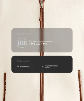 Giacca in finta pelle di montoni con cappuccio Giacca in finta pelle di montoni con cappuccio