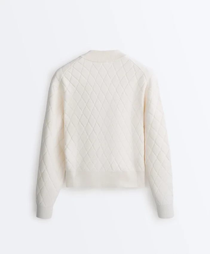 Giacca in maglia a rombi Giacca in maglia a rombi