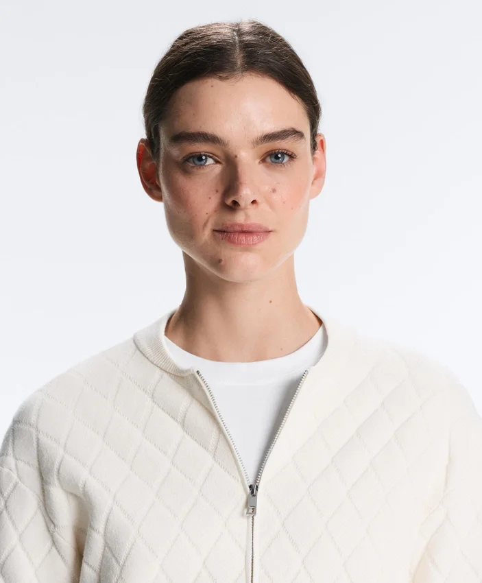 Giacca in maglia a rombi Giacca in maglia a rombi