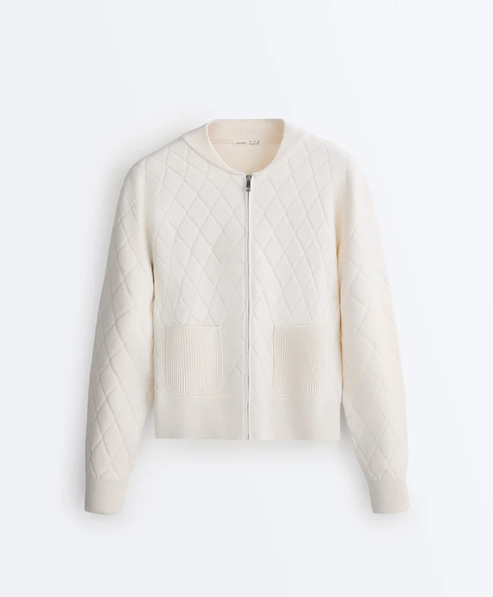 Giacca in maglia a rombi Giacca in maglia a rombi