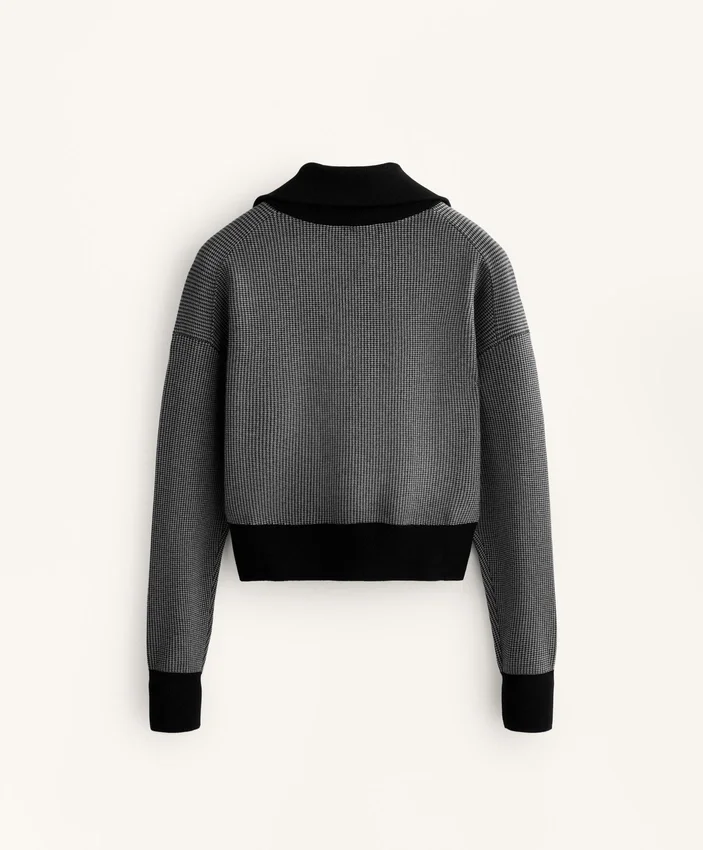 Giacca in maglia con stampa pied-de-poule Giacca in maglia con stampa pied-de-poule