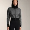 Giacca in maglia con stampa pied-de-poule Giacca in maglia con stampa pied-de-poule