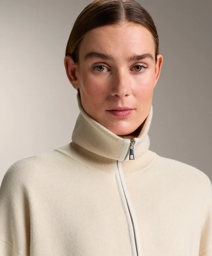 Giacca in maglia con zip a contrasto Giacca in maglia con zip a contrasto