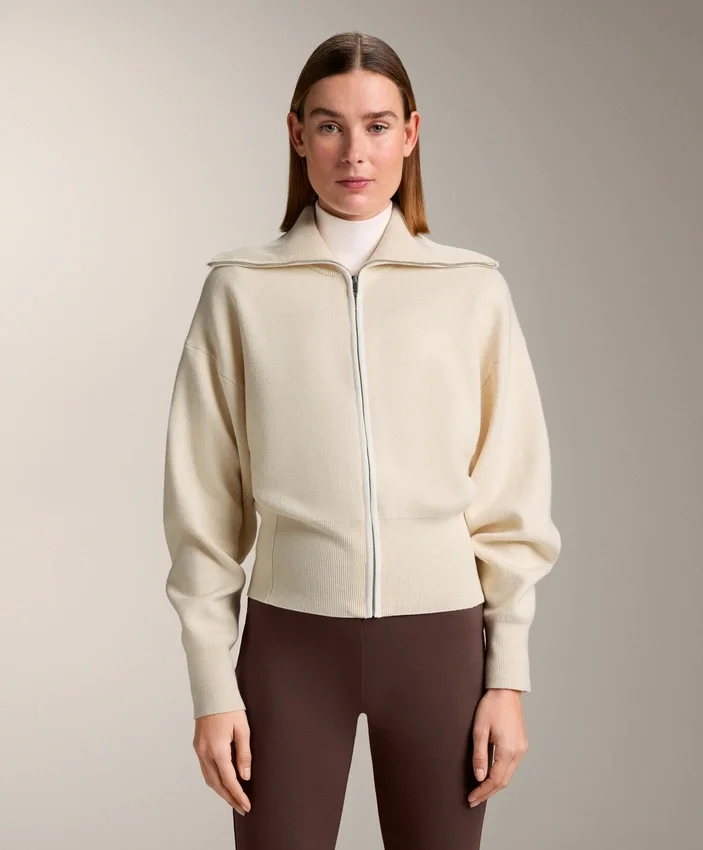 Giacca in maglia con zip a contrasto Giacca in maglia con zip a contrasto