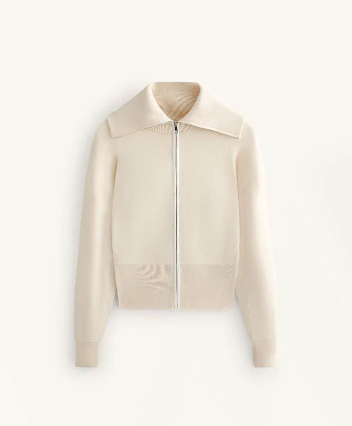 Giacca in maglia con zip a contrasto Giacca in maglia con zip a contrasto