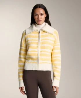 Giacca in maglia jacquard a righe
