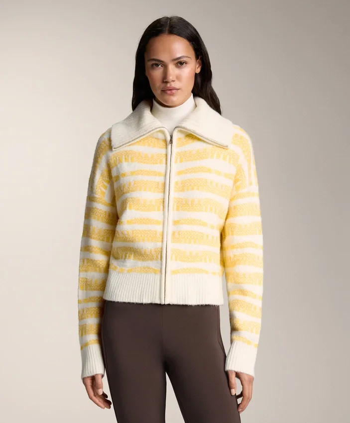Giacca in maglia jacquard a righe Giacca in maglia jacquard a righe