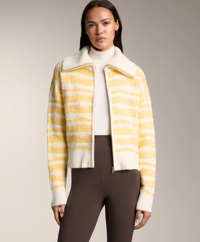 Giacca in maglia jacquard a righe Giacca in maglia jacquard a righe