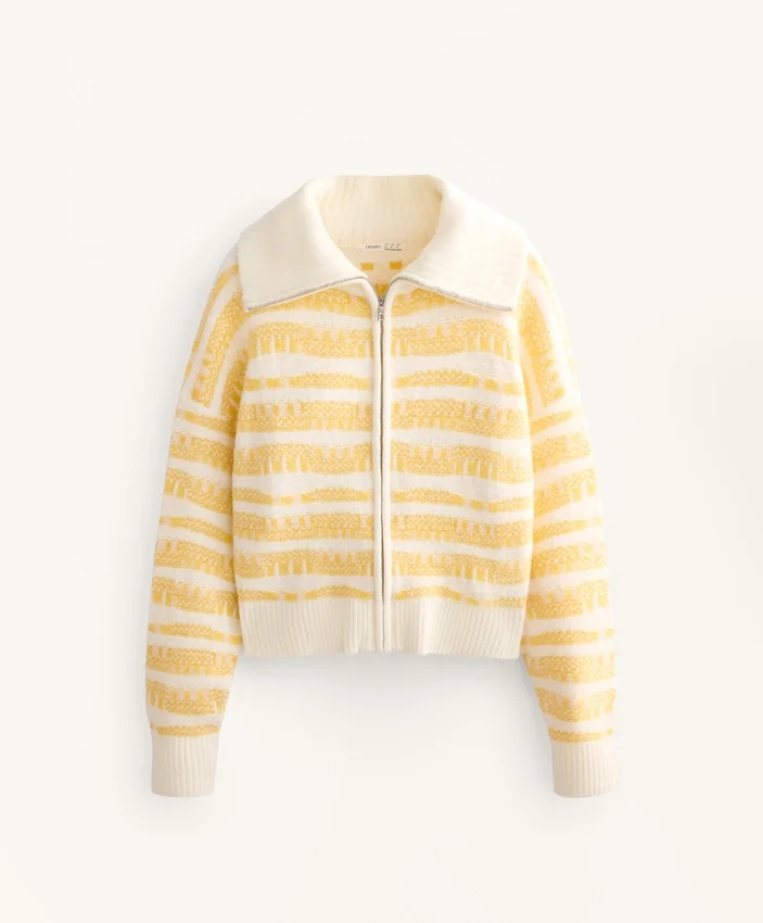 Giacca in maglia jacquard a righe Giacca in maglia jacquard a righe