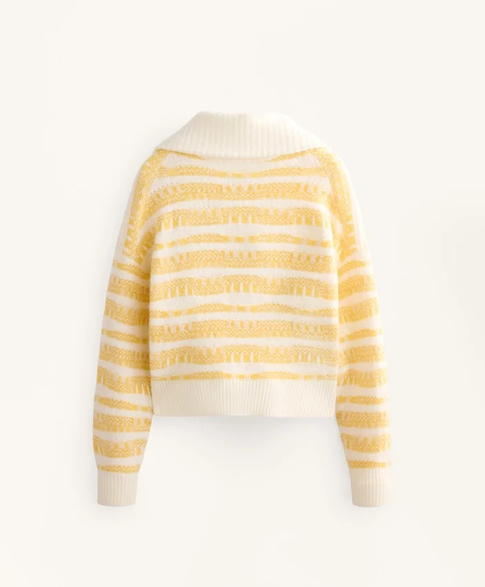 Giacca in maglia jacquard a righe Giacca in maglia jacquard a righe