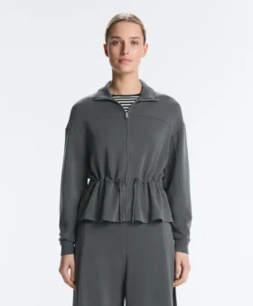 Giacca in modal Soft Touch con vita regolabile e collo alto