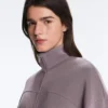 Giacca in modal Soft Touch con vita regolabile e collo alto Giacca in modal Soft Touch con vita regolabile e collo alto