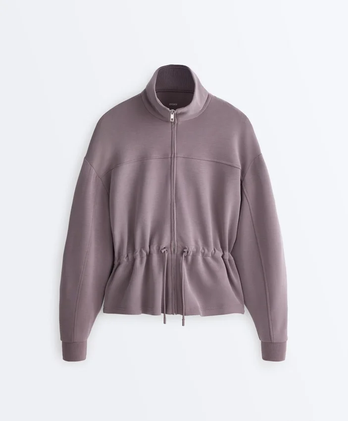 Giacca in modal Soft Touch con vita regolabile e collo alto Giacca in modal Soft Touch con vita regolabile e collo alto