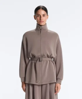 Giacca lunga a corsetto con cintura in modal Soft Touch