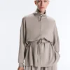 Giacca lunga a corsetto con cintura in modal Soft Touch Giacca lunga a corsetto con cintura in modal Soft Touch