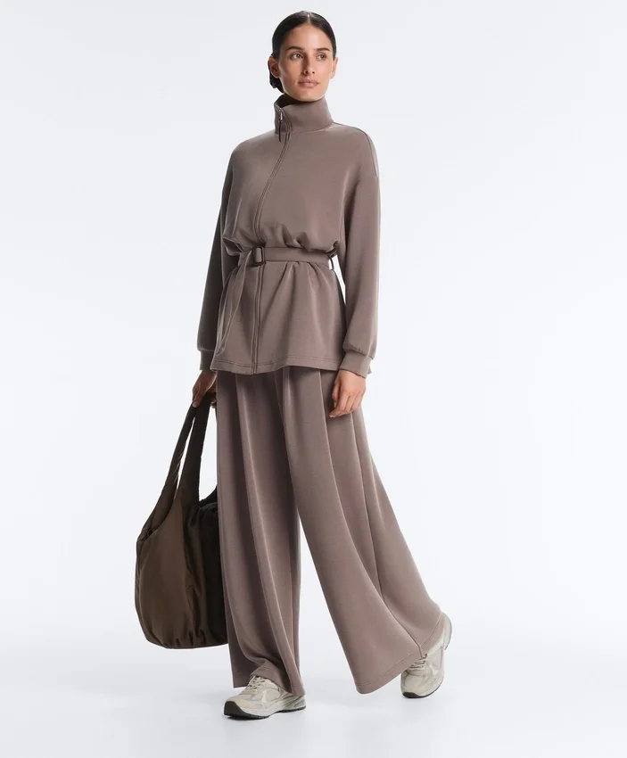 Giacca lunga a corsetto con cintura in modal Soft Touch Giacca lunga a corsetto con cintura in modal Soft Touch