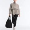 Giacca lunga a corsetto con cintura in modal Soft Touch Giacca lunga a corsetto con cintura in modal Soft Touch