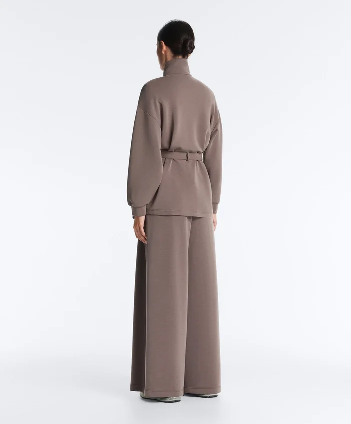 Giacca lunga a corsetto con cintura in modal Soft Touch Giacca lunga a corsetto con cintura in modal Soft Touch
