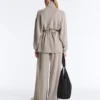 Giacca lunga a corsetto con cintura in modal Soft Touch Giacca lunga a corsetto con cintura in modal Soft Touch