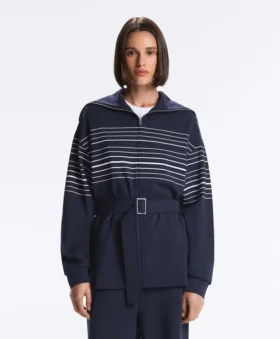 Giacca lunga a righe marinare in modal Soft Touch