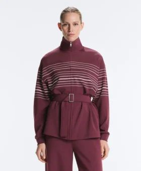 Giacca lunga a righe marinare in modal Soft Touch