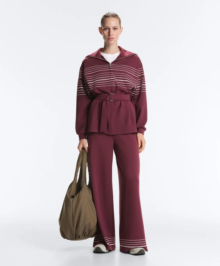 Giacca lunga a righe marinare in modal Soft Touch Giacca lunga a righe marinare in modal Soft Touch