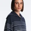 Giacca lunga a righe marinare in modal Soft Touch Giacca lunga a righe marinare in modal Soft Touch