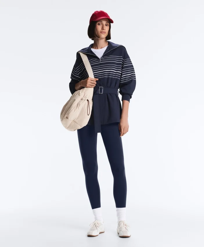 Giacca lunga a righe marinare in modal Soft Touch Giacca lunga a righe marinare in modal Soft Touch