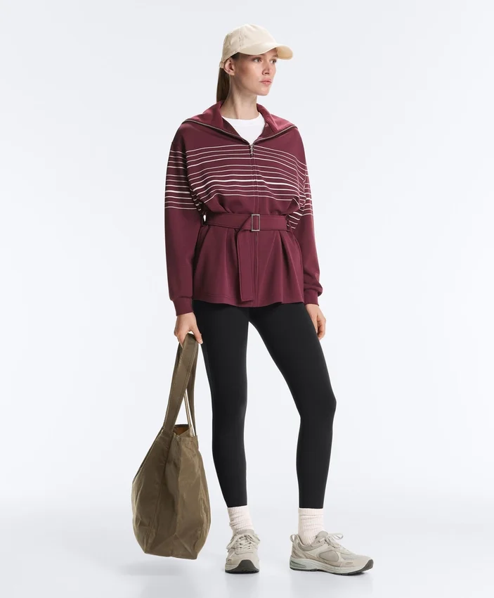 Giacca lunga a righe marinare in modal Soft Touch Giacca lunga a righe marinare in modal Soft Touch