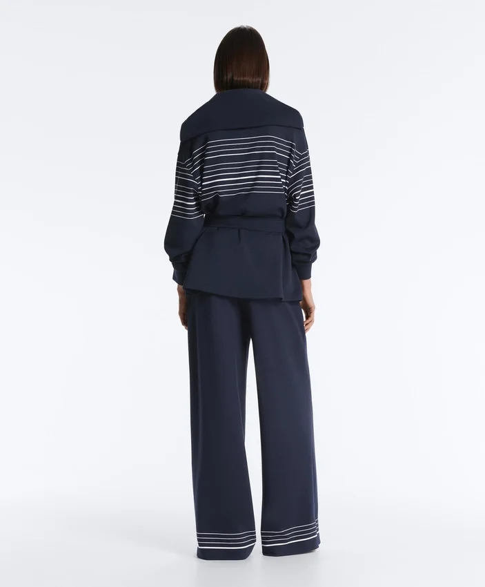 Giacca lunga a righe marinare in modal Soft Touch Giacca lunga a righe marinare in modal Soft Touch
