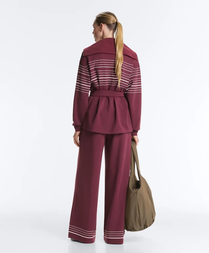 Giacca lunga a righe marinare in modal Soft Touch Giacca lunga a righe marinare in modal Soft Touch