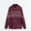 Giacca lunga a righe marinare in modal Soft Touch Giacca lunga a righe marinare in modal Soft Touch